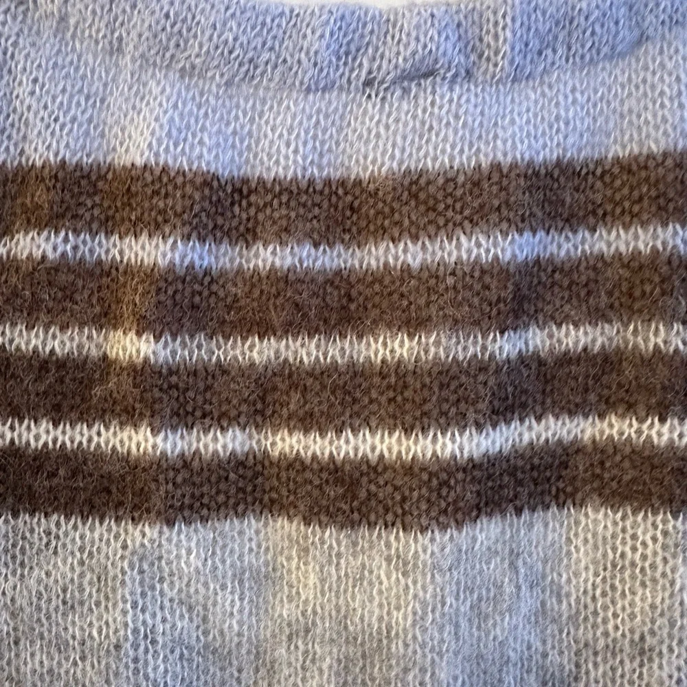 Striped V-Neck Button-Up Sweater - Picture 7 of 9